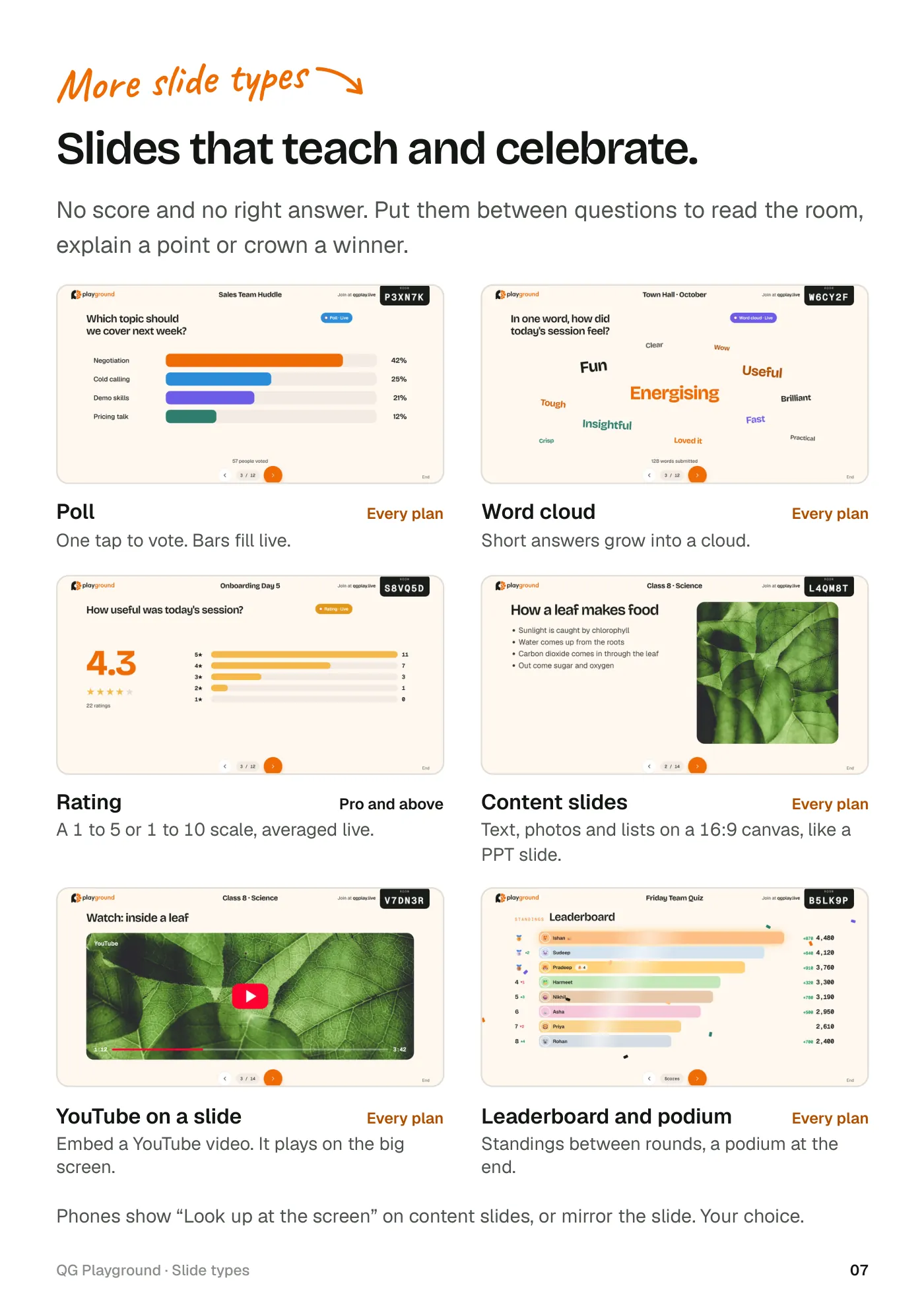 Page 7: Slides that teach and celebrate