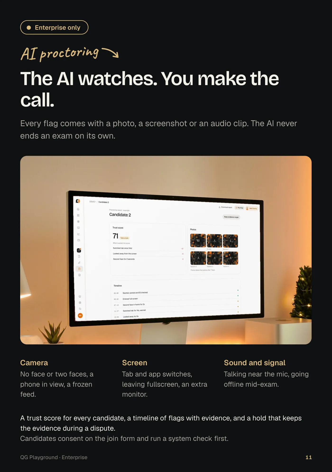 Page 11: AI proctoring, up close (Enterprise)
