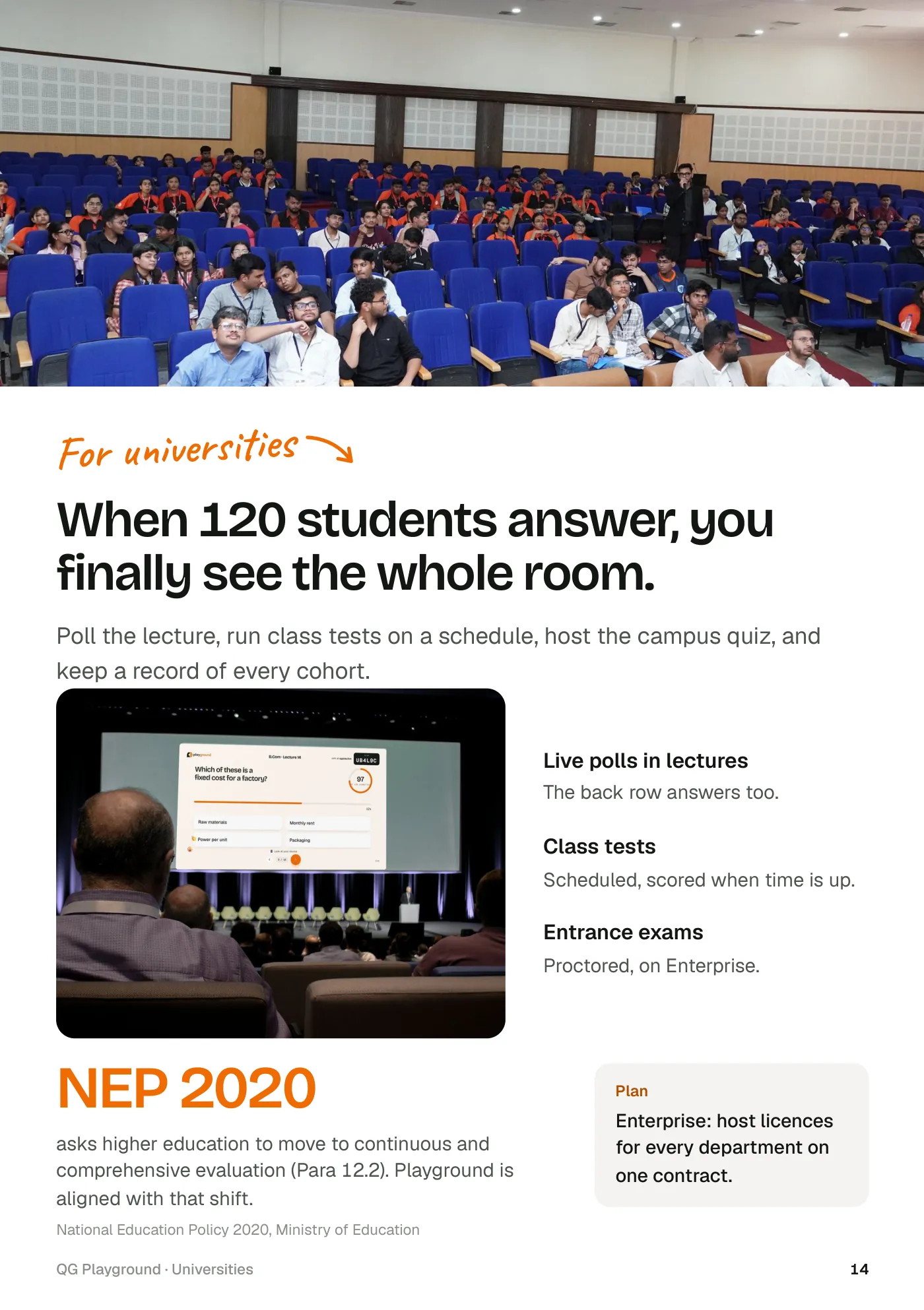 Page 14: For universities